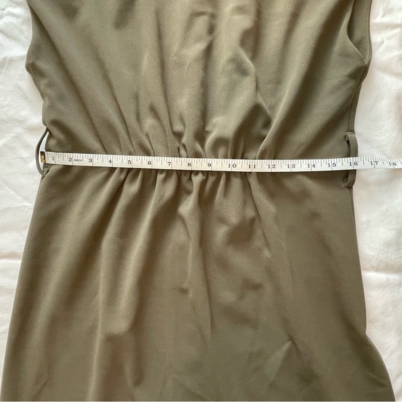 Fall ready Olive Green Calvin Klein Belted Dress - Picture 6 of 7